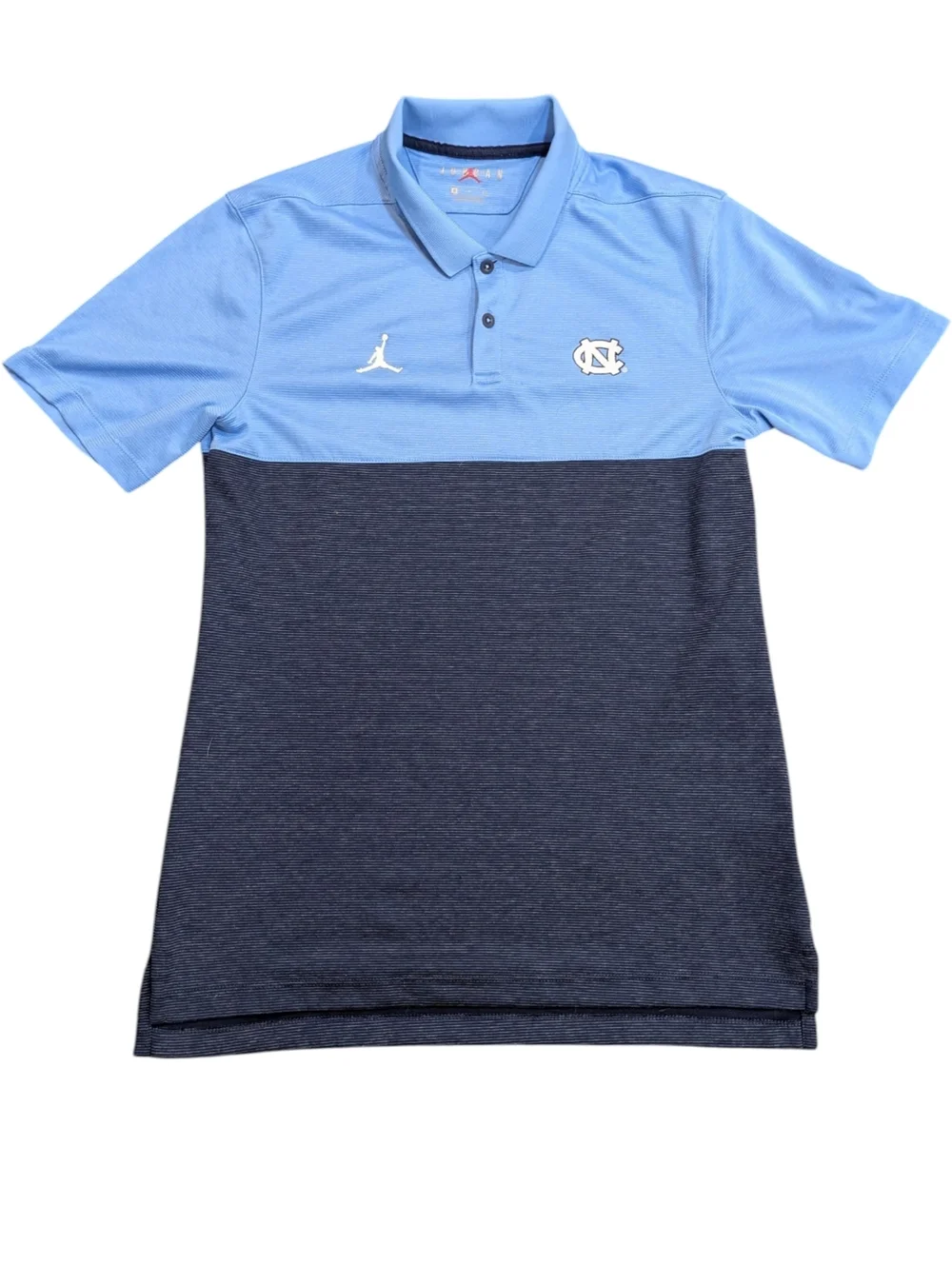 Air Jordan North Carolina Tar Heels Golf Polo 2 Tone Blue Size Small Collegiate